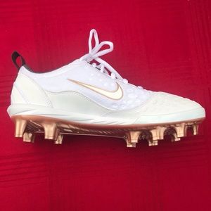 White And Gold Hyperdiamond Nike Cleats